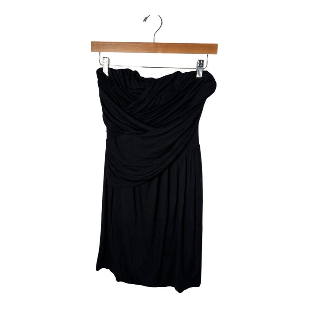 Express Black Strapless Drapey Mini Dress Zip Back Medium